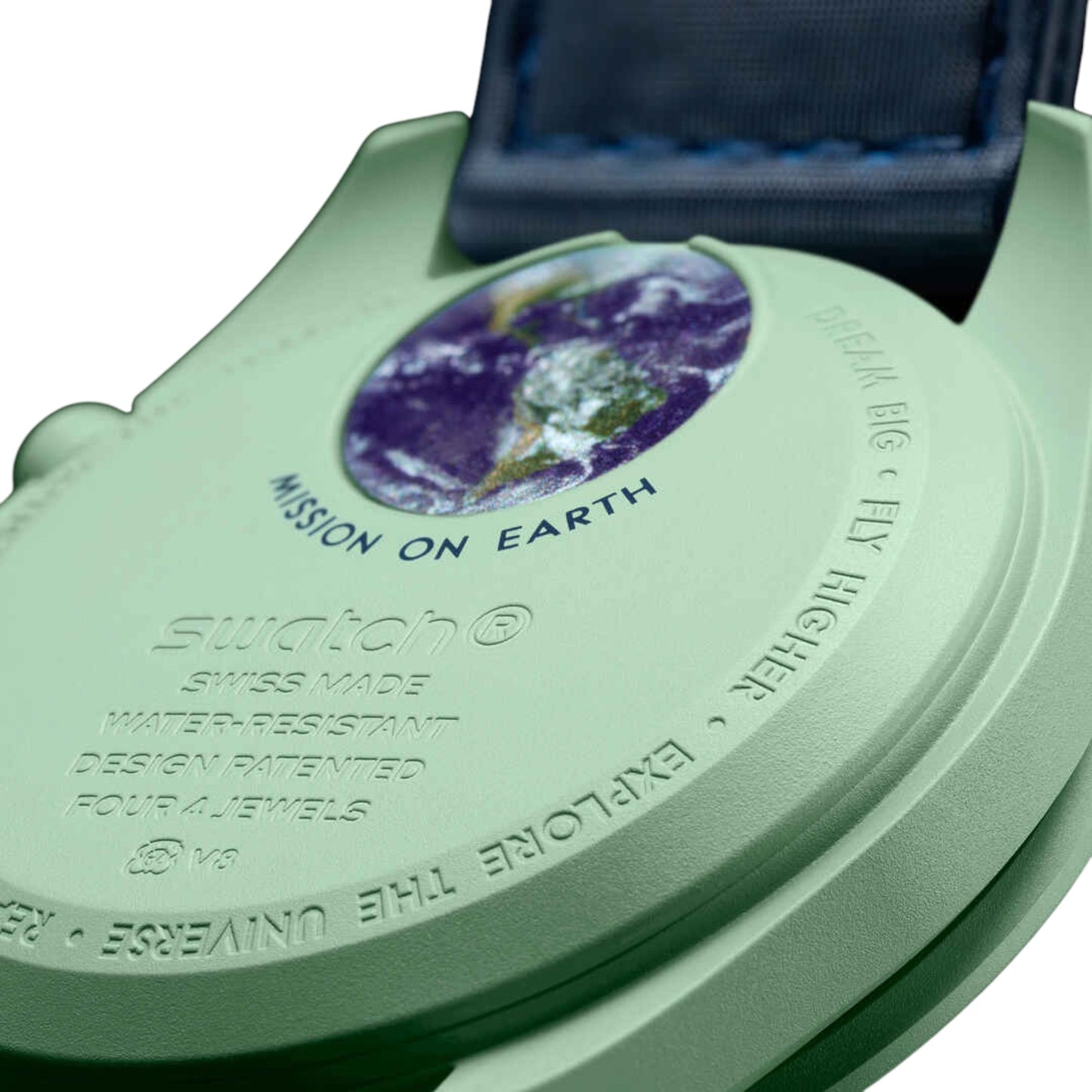 Swatch Omega Bioceramic Moonswatch Mission to Earth watch SO33G100 Dettaglio