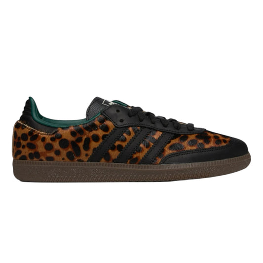 Adidas Womens Samba OG Black Green Leopard sneaker JI2735 Laterale