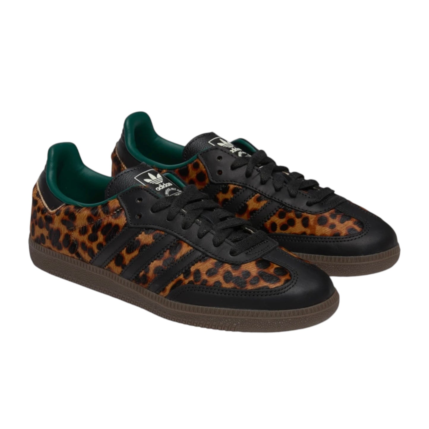 Adidas Womens Samba OG Black Green Leopard sneaker JI2735 Obliqua