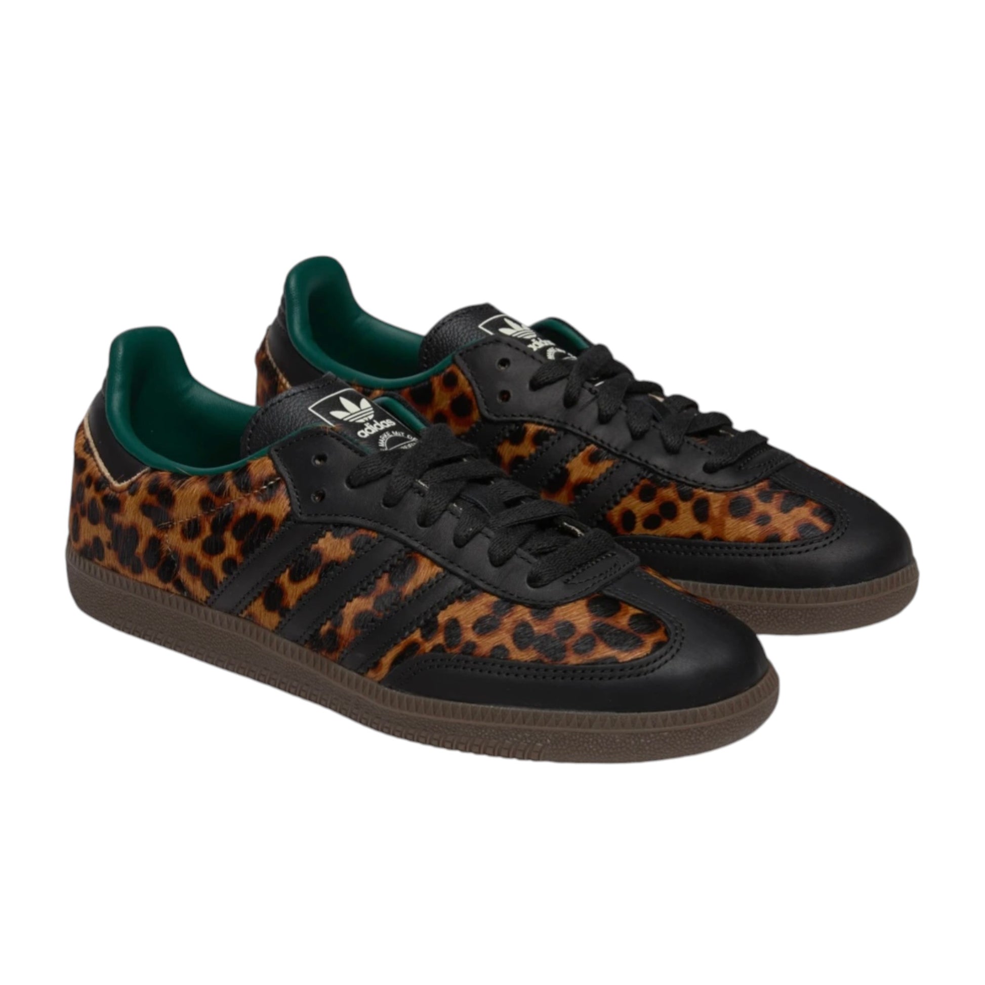 Adidas Womens Samba OG Black Green Leopard sneaker JI2735 Obliqua
