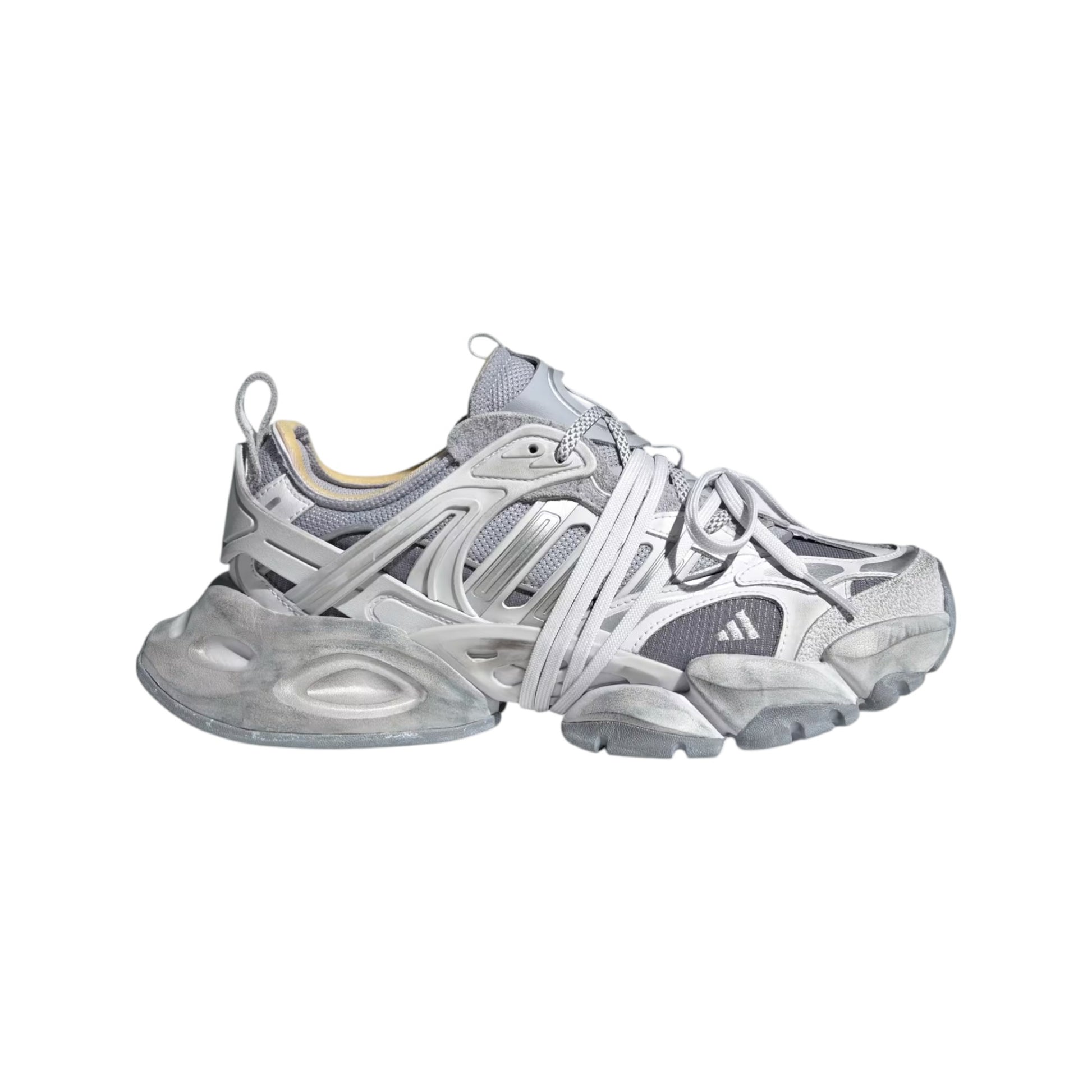 Adidas XLG Runner Deluxe Gray Silver Metallic sneaker JR9633 Laterale