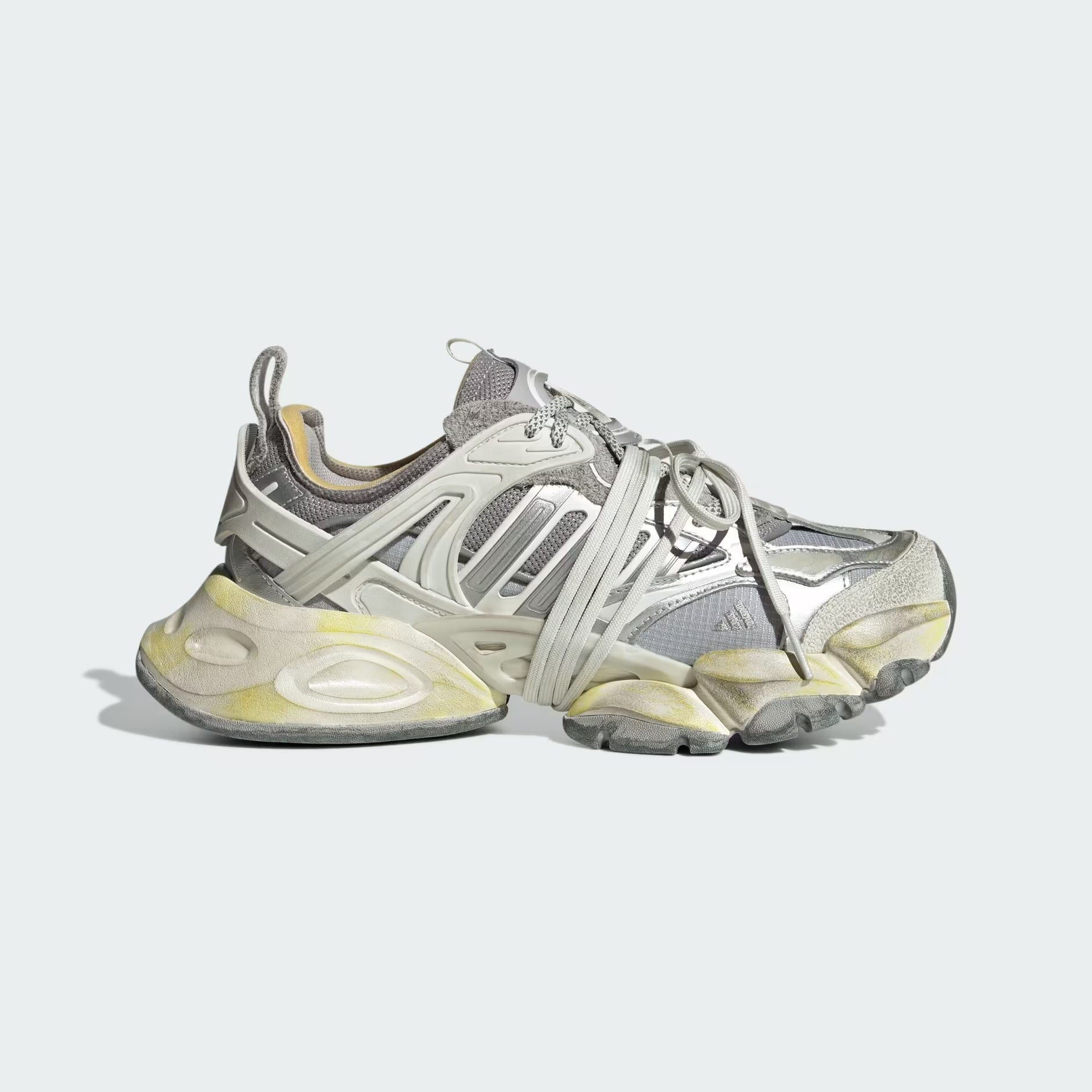 adidas XLG Runner Deluxe Grey Metallic Silver sneaker JR9631 Laterale
