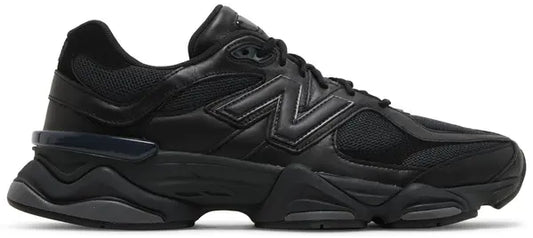 New Balance 9060 Triple Black Leather sneaker U9060NRI Laterale