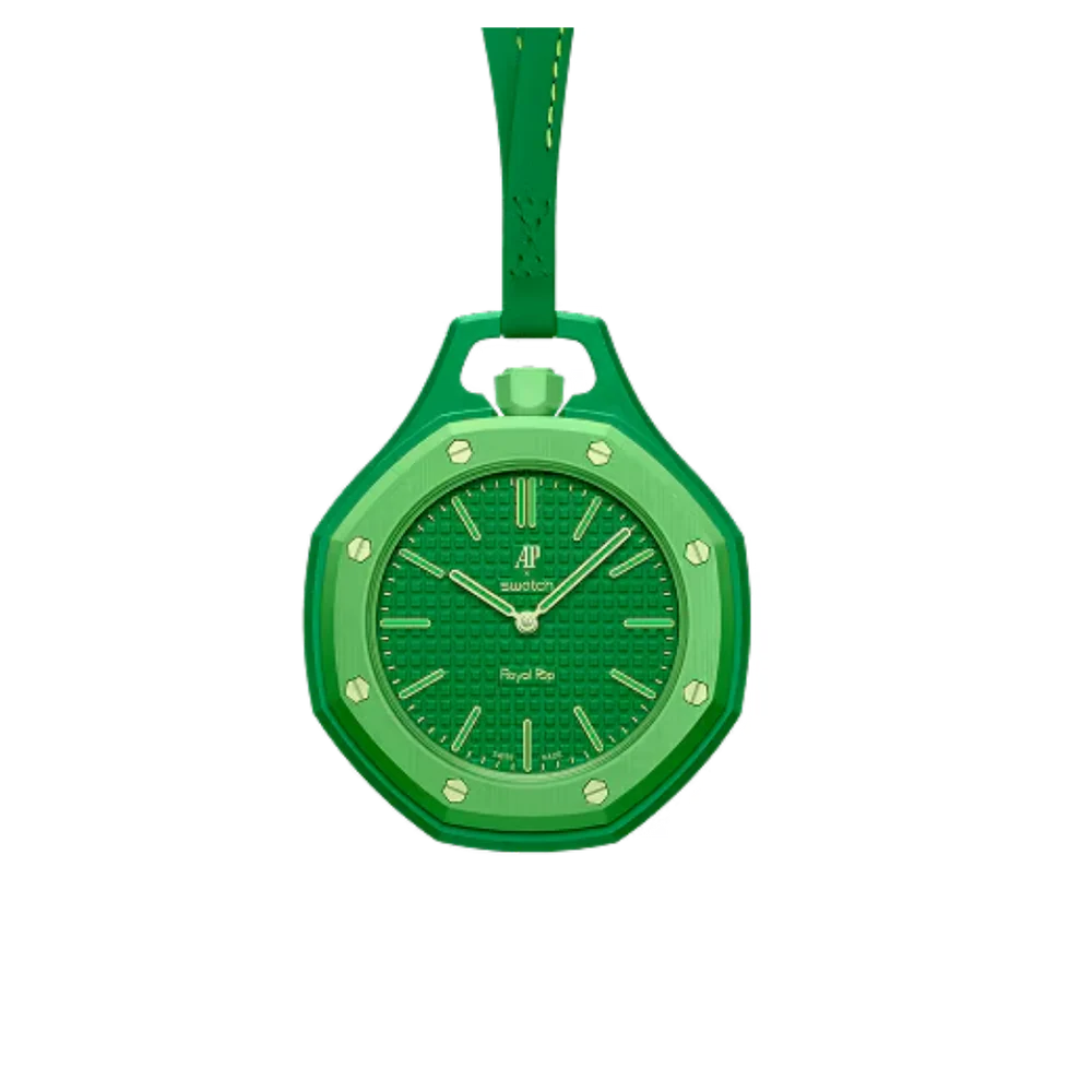 Swatch x Audemars Piguet Bioceramic Royal Oak Pop Green Eight Green watch SSX03G100N Fronte