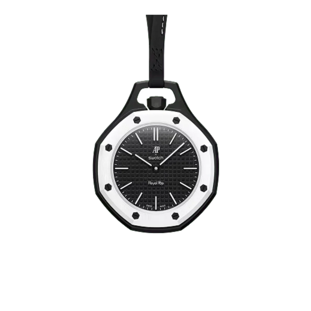 Swatch x Audemars Piguet Bioceramic Royal Oak Pop Ocho Negro Black watch SSX03W101N Fronte
