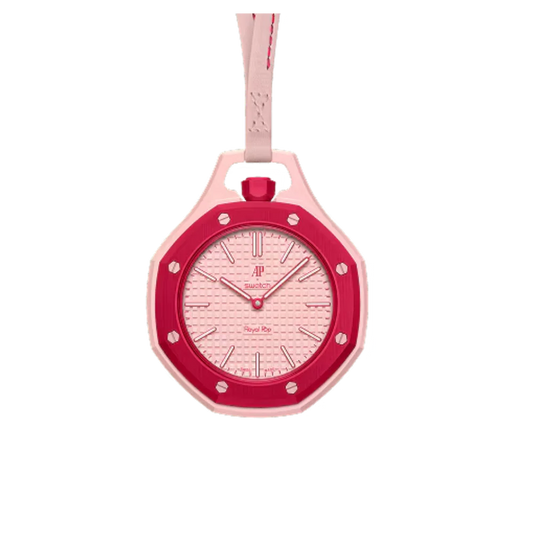 Swatch x Audemars Piguet Bioceramic Royal Oak Pop Otto Rosso Pink watch SSX03R100N Fronte