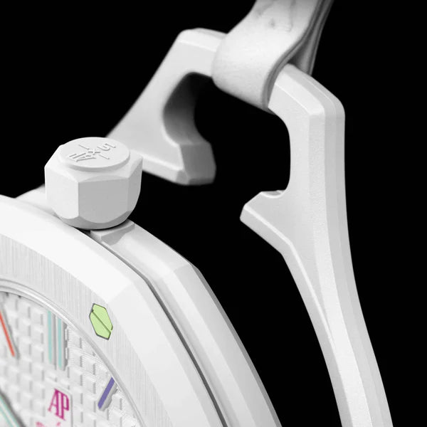 Swatch x Audemars Piguet Bioceramic Royal Pop Huit Blanc White watch SSX03W100N Dettaglio1