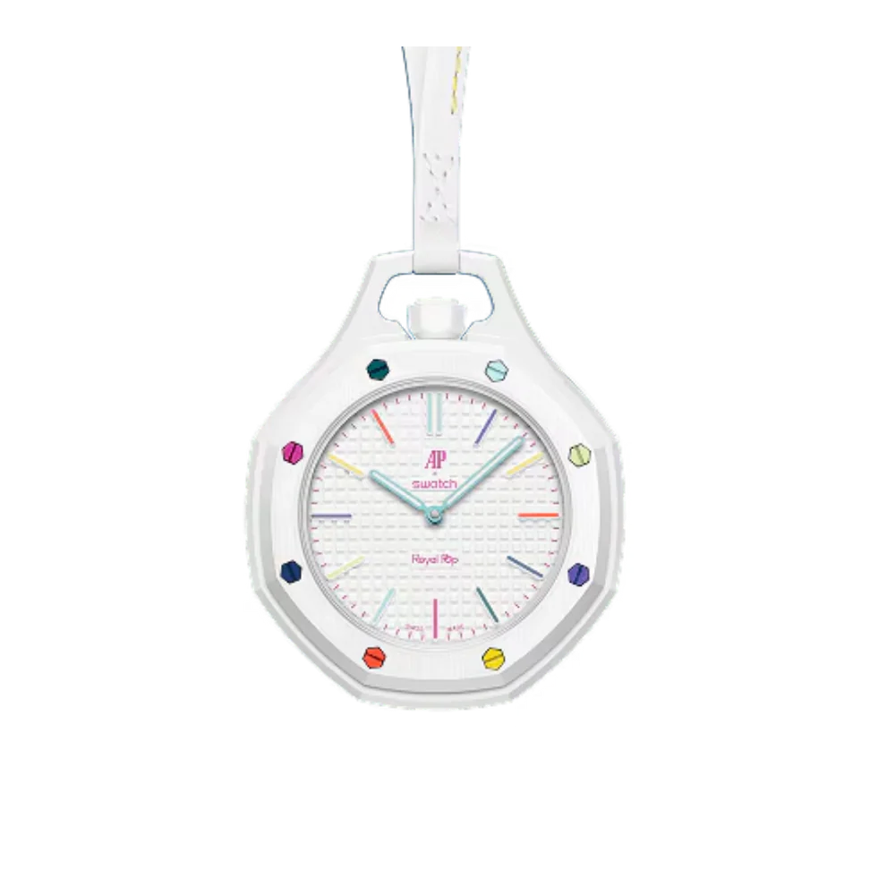 Swatch x Audemars Piguet Bioceramic Royal Pop Huit Blanc White watch SSX03W100N Fronte