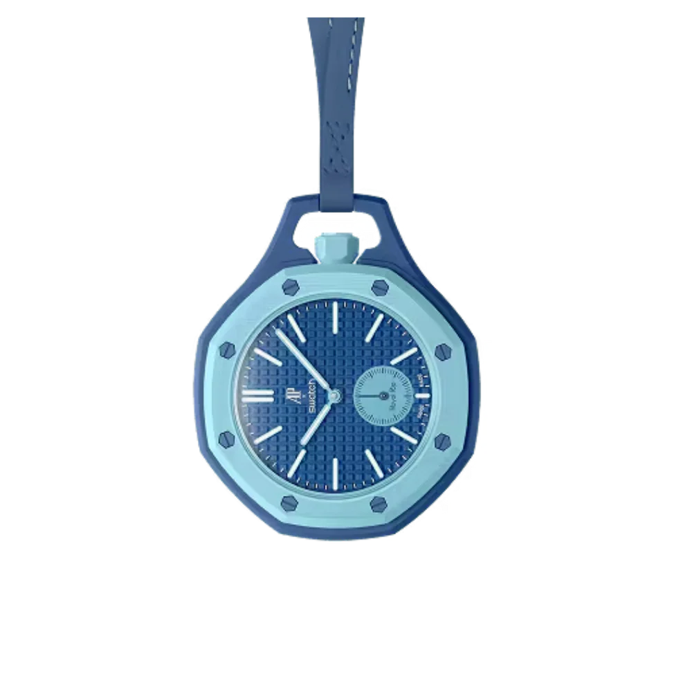 Swatch x Audemars Piguet Bioceramic Royal Pop Savonnette Lan Ba Blue watch SSX03L100N Fronte