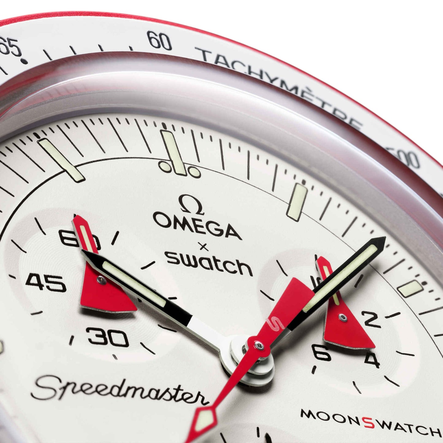 Swatch Omega Bioceramic Moonswatch Mission to Mars watch SO33R100 Dettaglio