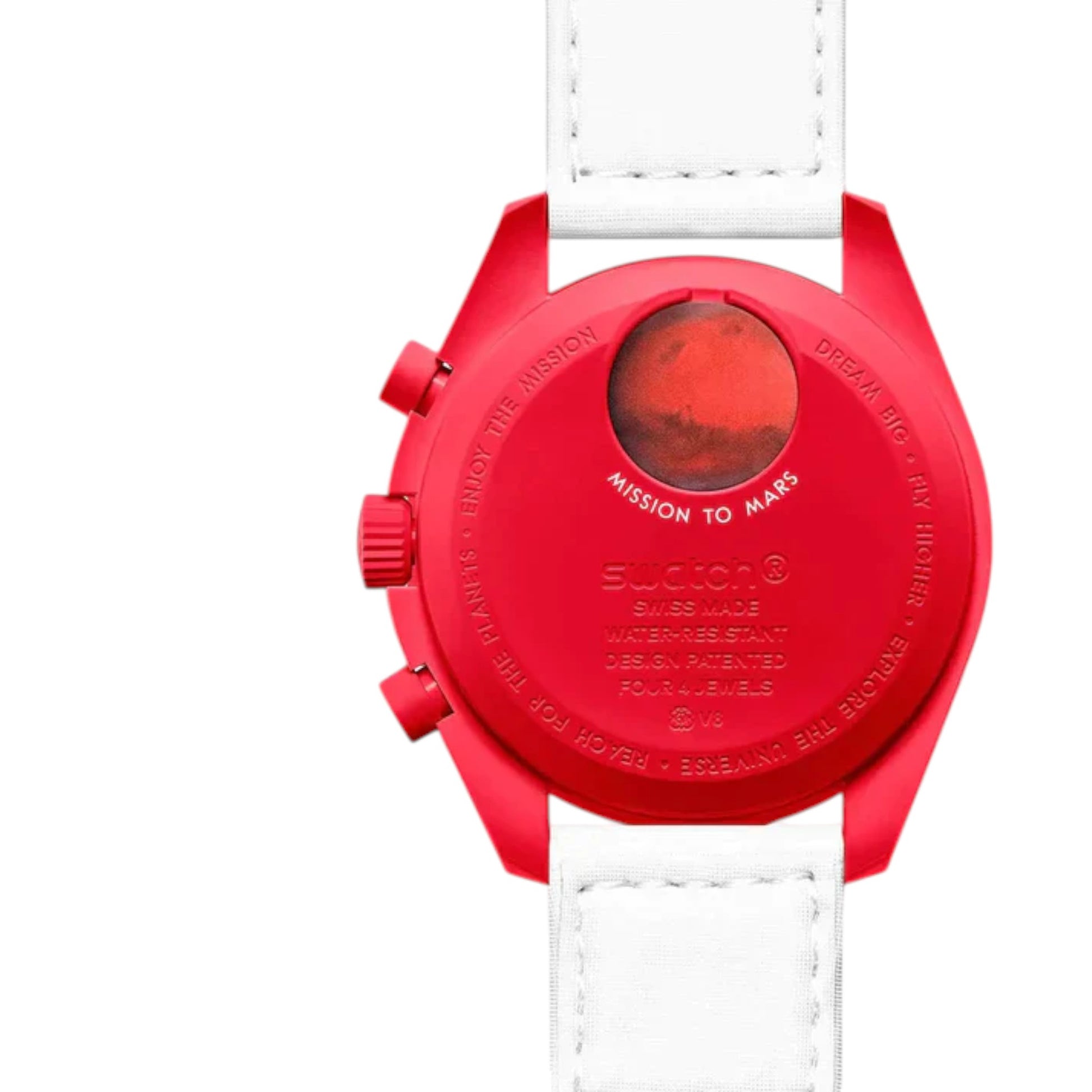 Swatch Omega Bioceramic Moonswatch Mission to Mars watch SO33R100 Dietro