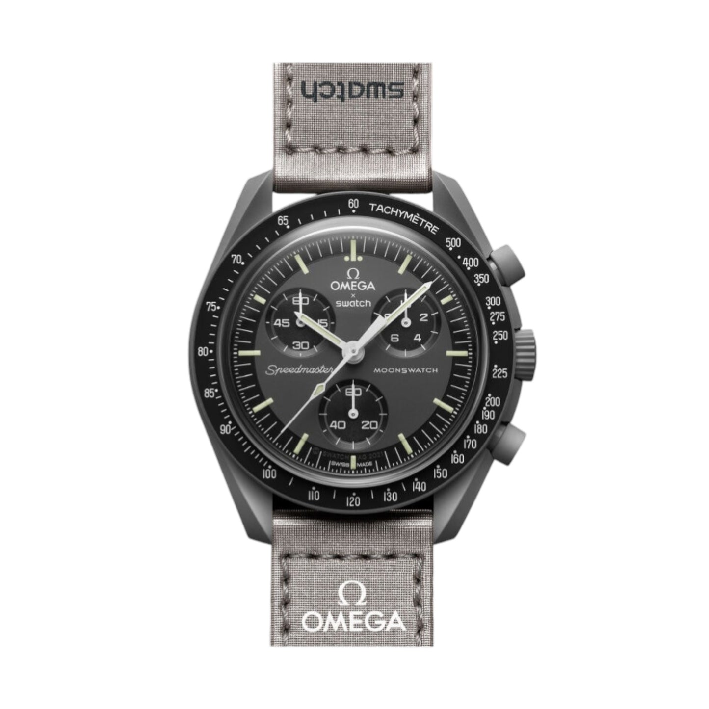 Swatch Omega Bioceramic Moonswatch Mission to Mercury watch SO33A100 Frontale