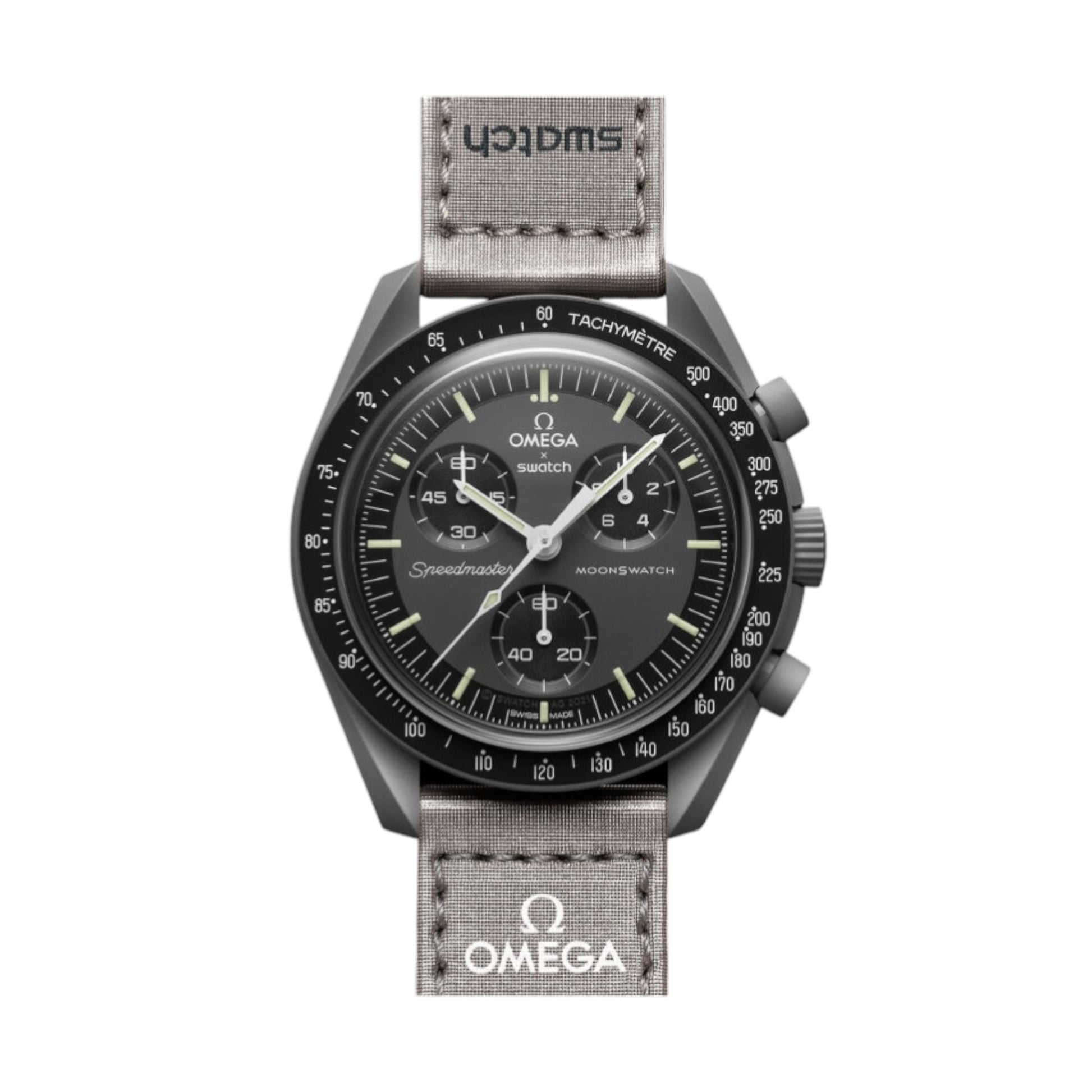 Swatch Omega Bioceramic Moonswatch Mission to Mercury watch SO33A100 Frontale