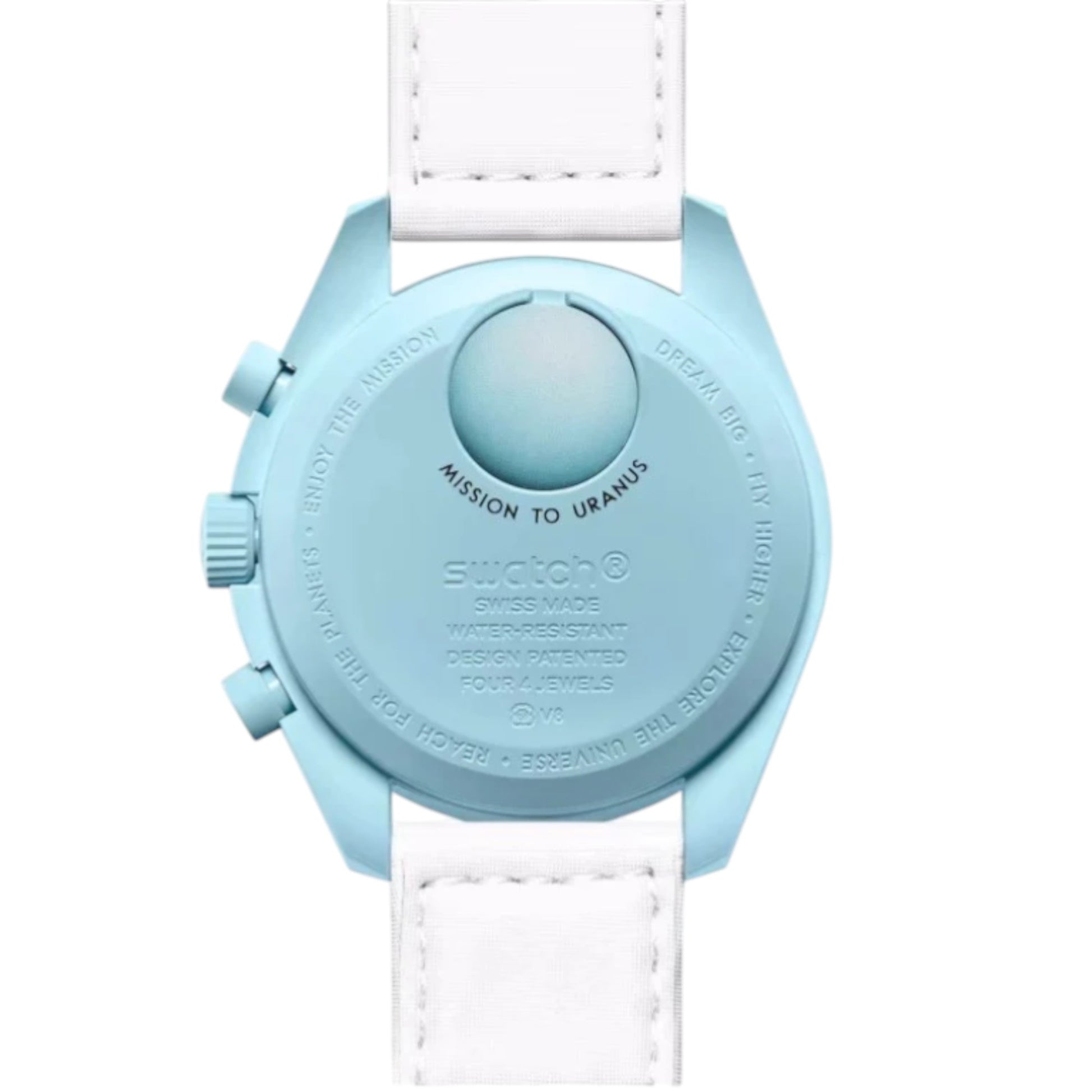Swatch Omega Bioceramic Moonswatch Mission to Uranus watch SO33L100 Dietro